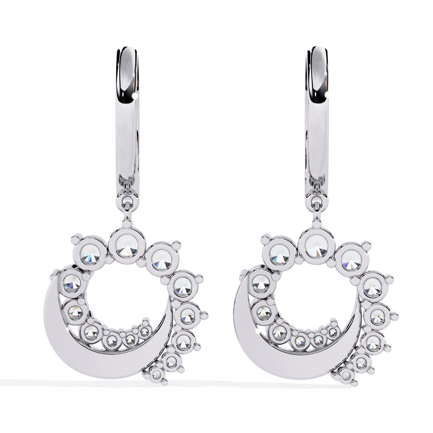 1.00Ct Round Cut Lab Grown Diamond Unique 18k Yellow Gold Dainty Stacking Bridesmaid Hoop Earring For Gift - HIGHCARAT DIAMONDS