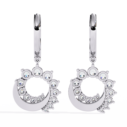 1.00Ct Round Cut Lab Grown Diamond Unique 18k Yellow Gold Dainty Stacking Bridesmaid Hoop Earring For Gift - HIGHCARAT DIAMONDS