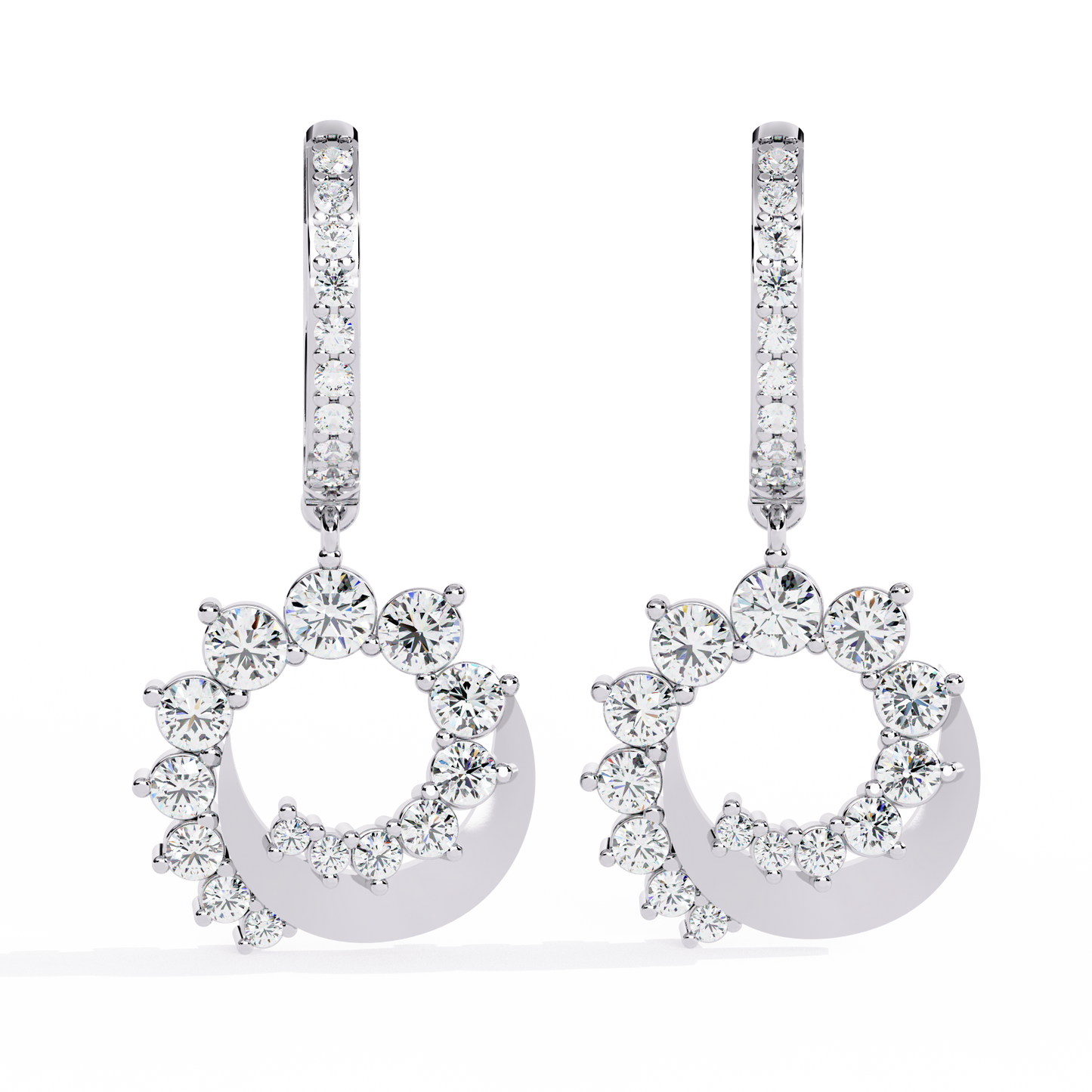 1.00Ct Round Cut Lab Grown Diamond Unique 18k Yellow Gold Dainty Stacking Bridesmaid Hoop Earring For Gift - HIGHCARAT DIAMONDS