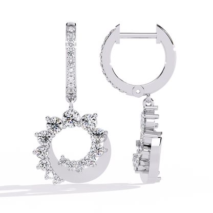 1.00Ct Round Cut Lab Grown Diamond Unique 18k Yellow Gold Dainty Stacking Bridesmaid Hoop Earring For Gift - HIGHCARAT DIAMONDS