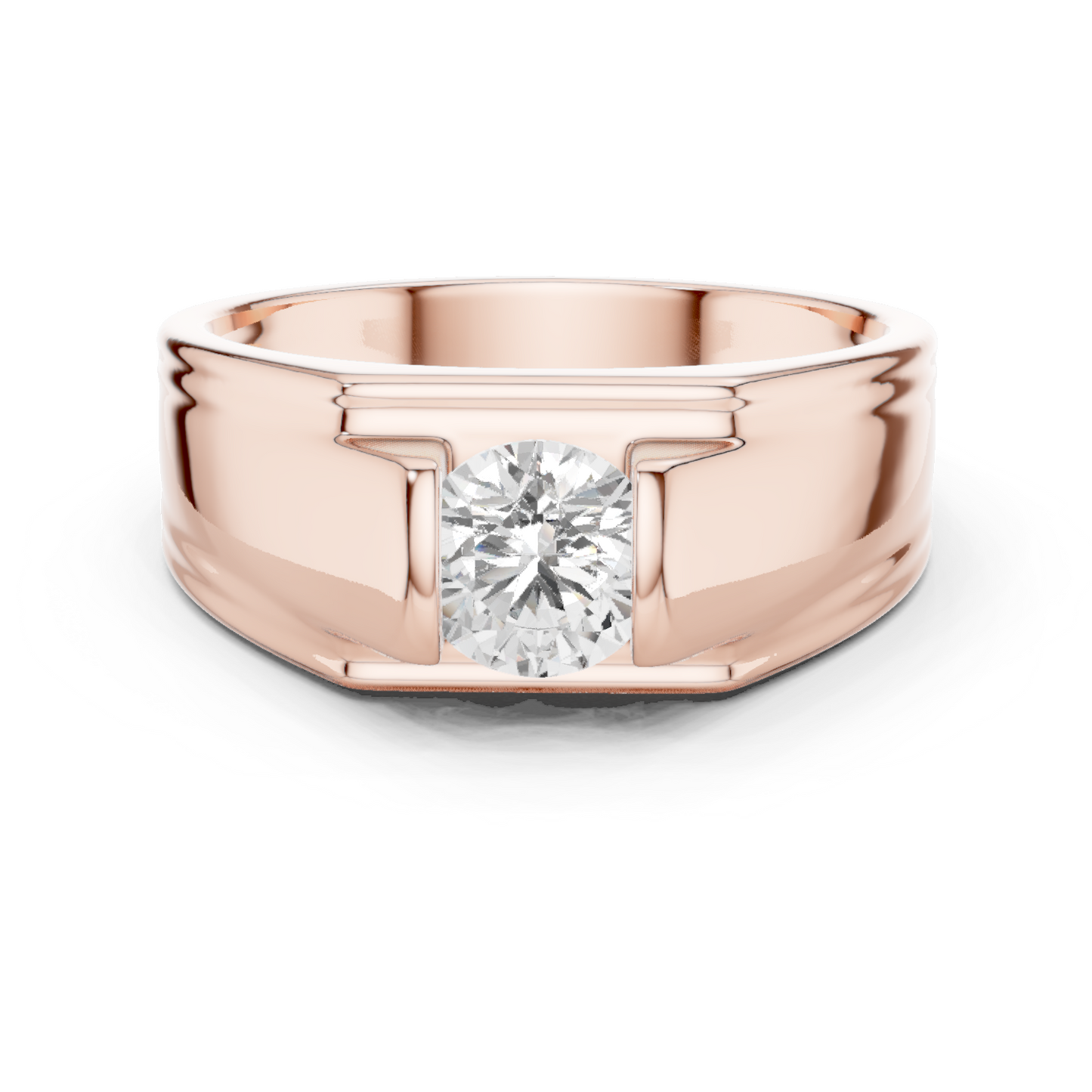 1.00 Ct Round Shapes Lab Grown Diamond Ring Classic Vintage Men's Diamond Ring Daily Wear - HIGHCARAT DIAMONDS