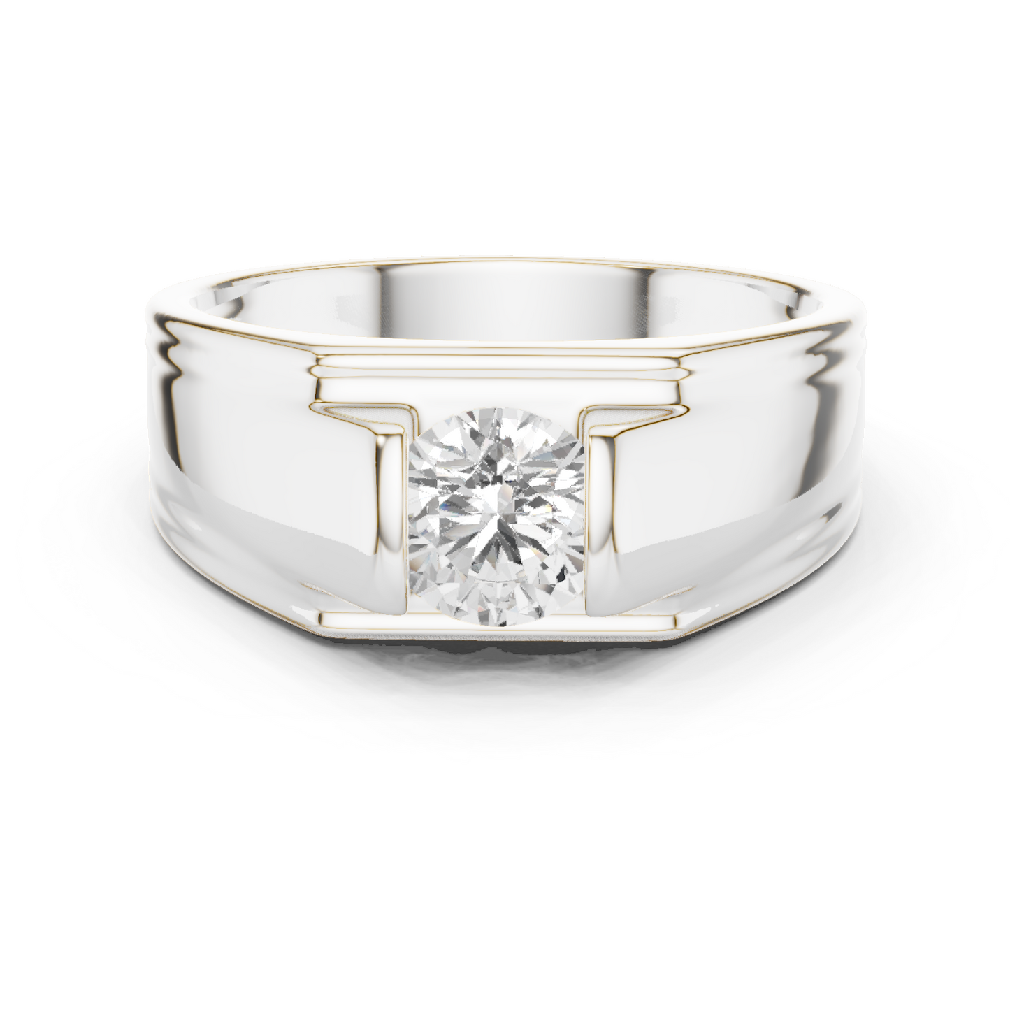 1.00 Ct Round Shapes Lab Grown Diamond Ring Classic Vintage Men's Diamond Ring Daily Wear - HIGHCARAT DIAMONDS