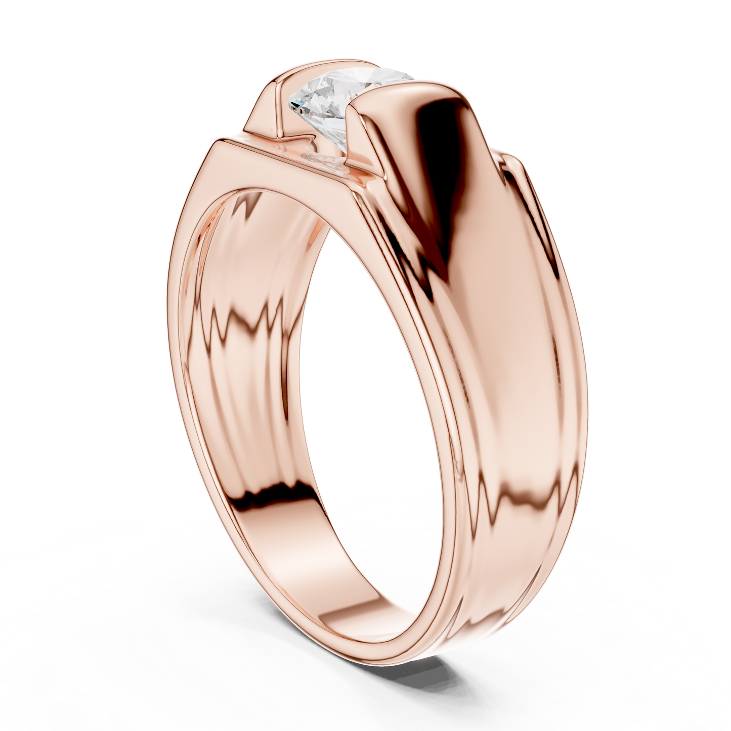 1.00 Ct Round Shapes Lab Grown Diamond Ring Classic Vintage Men's Diamond Ring Daily Wear - HIGHCARAT DIAMONDS