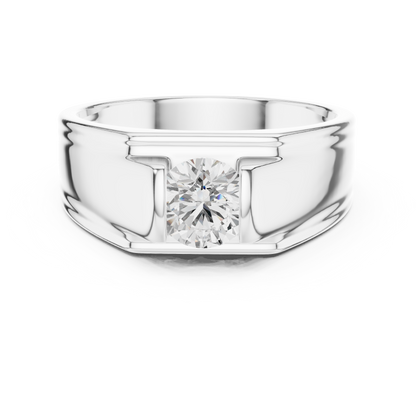 1.00 Ct Round Shapes Lab Grown Diamond Ring Classic Vintage Men's Diamond Ring Daily Wear - HIGHCARAT DIAMONDS