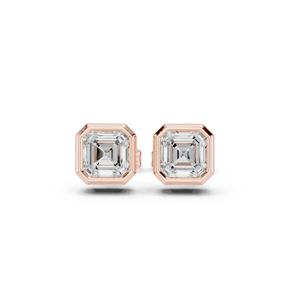 1.00CT Asscher Cut Diamond 14k Solid Yellow Gold Vintage Classic Affordable Stud Earring For Her - HIGHCARAT DIAMONDS