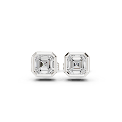 1.00CT Asscher Cut Diamond 14k Solid Yellow Gold Vintage Classic Affordable Stud Earring For Her - HIGHCARAT DIAMONDS