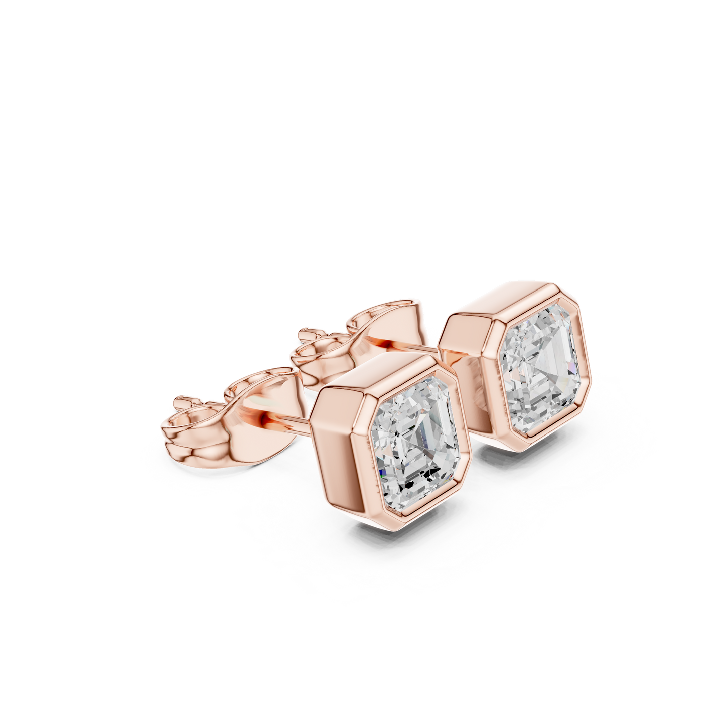 1.00CT Asscher Cut Diamond 14k Solid Yellow Gold Vintage Classic Affordable Stud Earring For Her - HIGHCARAT DIAMONDS