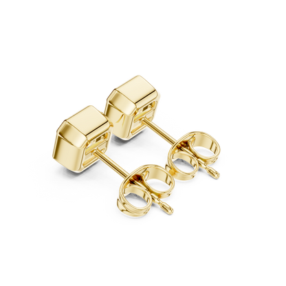 1.00CT Asscher Cut Diamond 14k Solid Yellow Gold Vintage Classic Affordable Stud Earring For Her - HIGHCARAT DIAMONDS