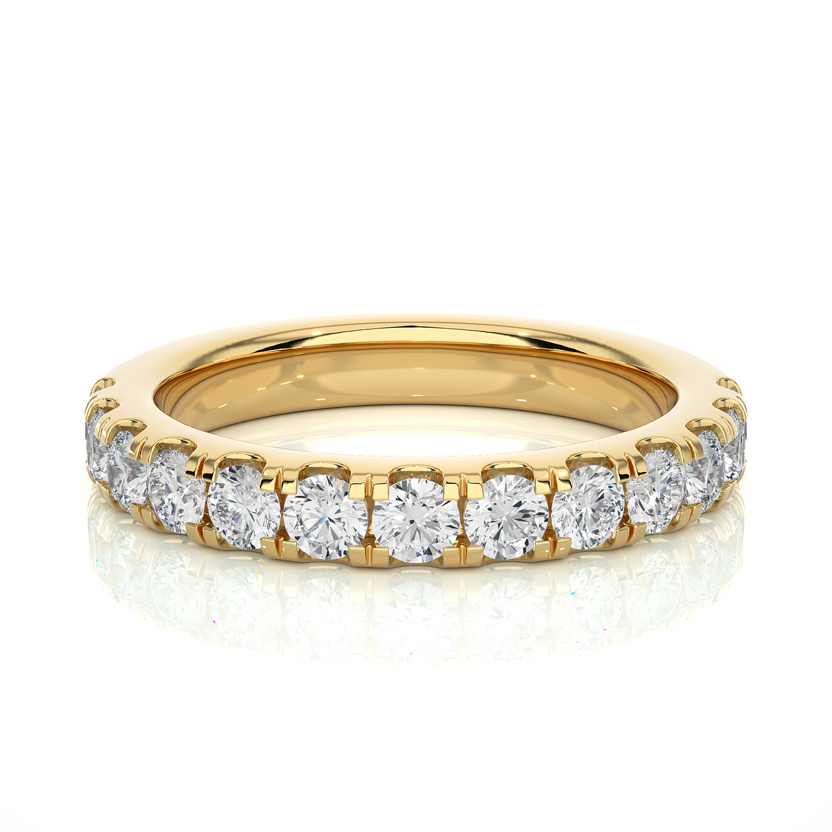 1.01 CT Labgrown Round Diamond Women's Wedding Band Stunning Eternal Sparkle - HIGHCARAT DIAMONDS