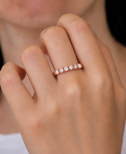 1.01 CT Labgrown Round Diamond Women's Wedding Band Stunning Eternal Sparkle - HIGHCARAT DIAMONDS