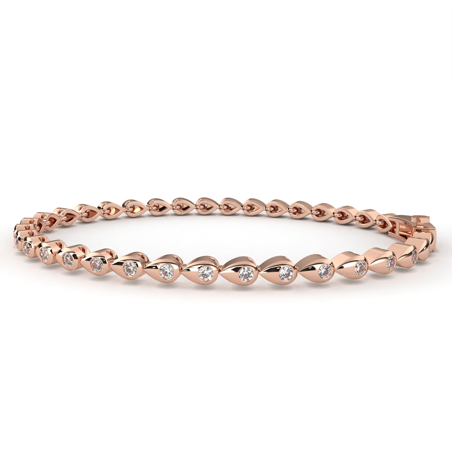 1.02Ct Pear Shape Round Cut Lab Grown & Natural Diamond Cluster Minimalist Statement Tennis Bracelet Gift For Her - HIGHCARAT DIAMONDS
