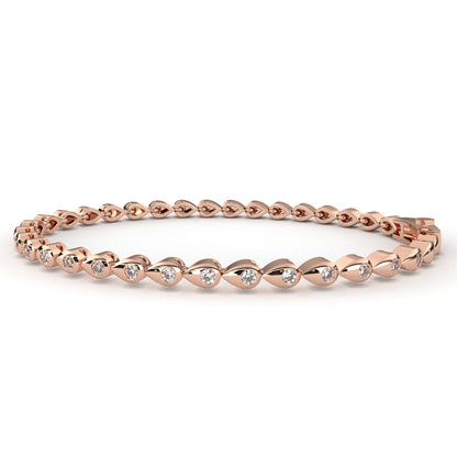 1.02Ct Pear Shape Round Cut Lab Grown & Natural Diamond Cluster Minimalist Statement Tennis Bracelet Gift For Her - HIGHCARAT DIAMONDS