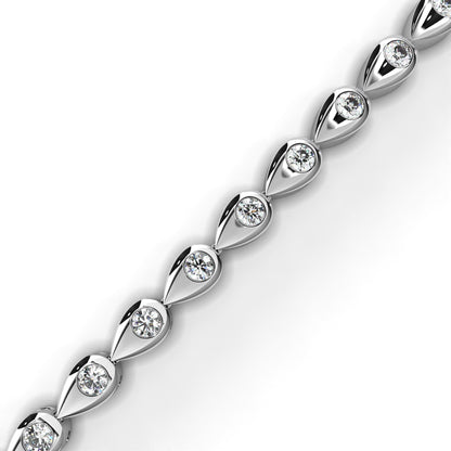 1.02Ct Pear Shape Round Cut Lab Grown & Natural Diamond Cluster Minimalist Statement Tennis Bracelet Gift For Her - HIGHCARAT DIAMONDS