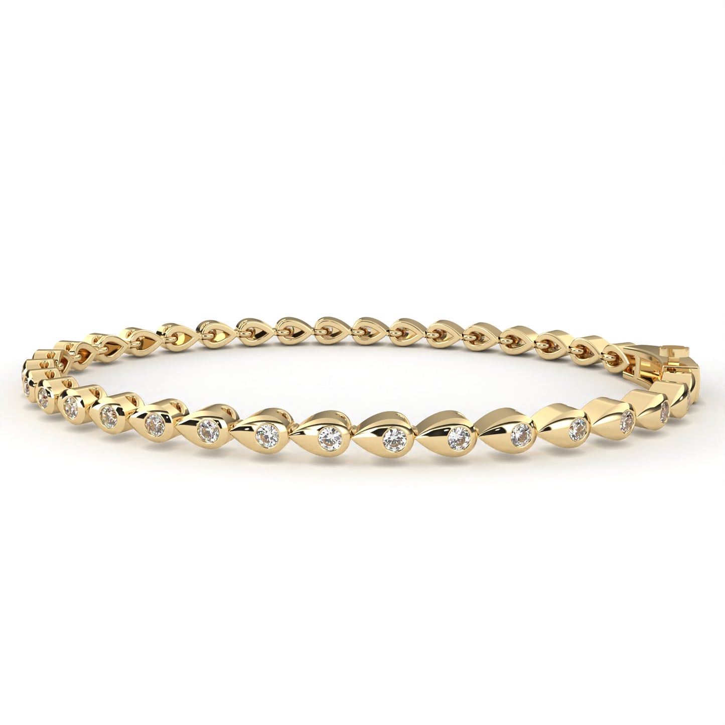 1.02Ct Pear Shape Round Cut Lab Grown & Natural Diamond Cluster Minimalist Statement Tennis Bracelet Gift For Her - HIGHCARAT DIAMONDS