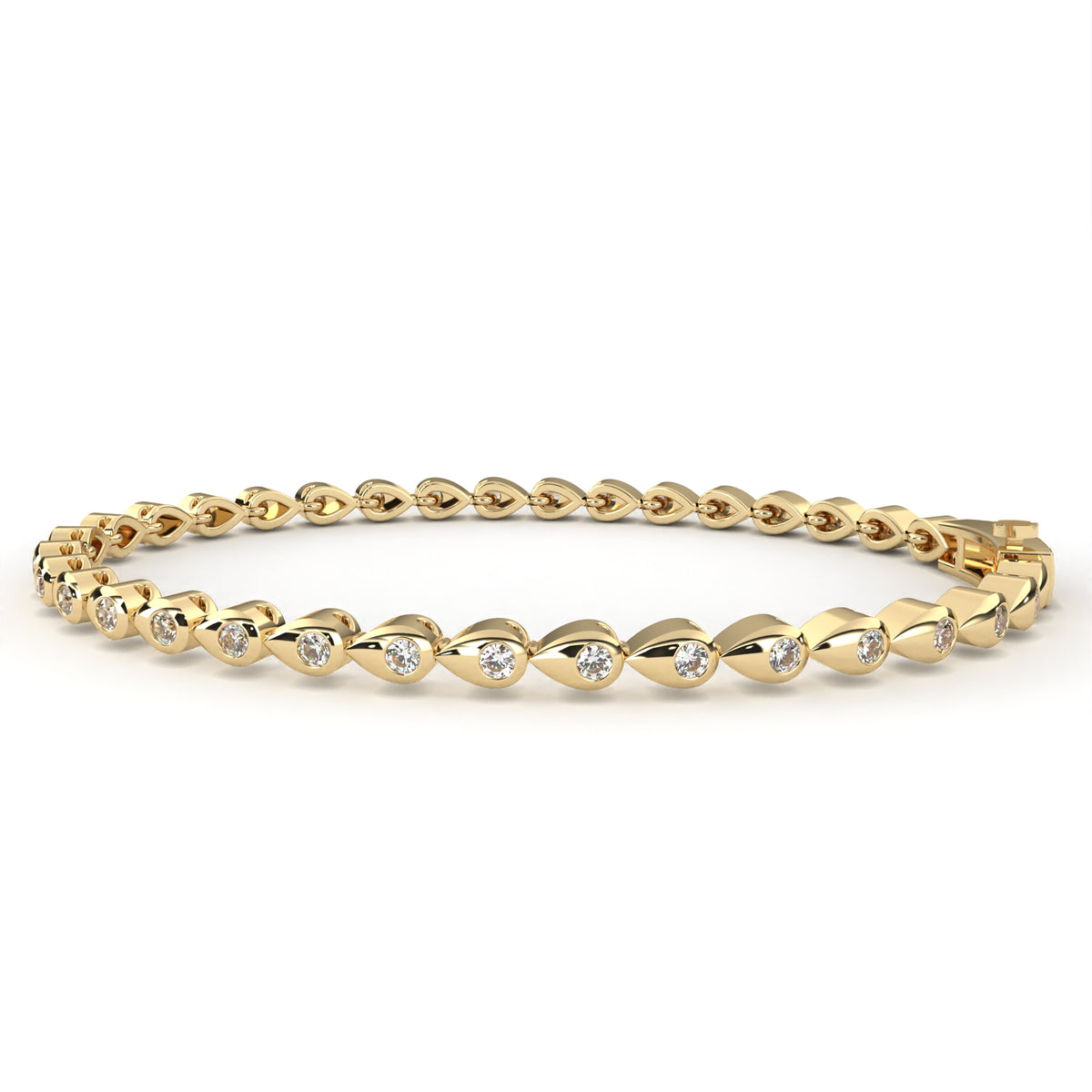 1.02Ct Pear Shape Round Cut Lab Grown & Natural Diamond Cluster Minimalist Statement Tennis Bracelet Gift For Her - HIGHCARAT DIAMONDS