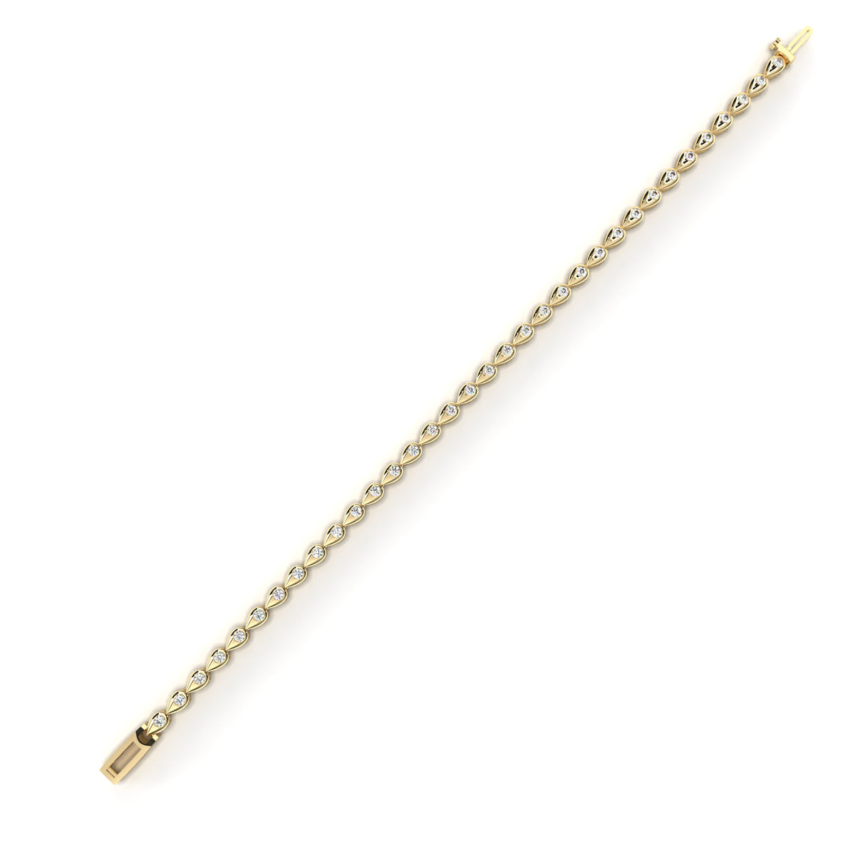 1.02Ct Pear Shape Round Cut Lab Grown & Natural Diamond Cluster Minimalist Statement Tennis Bracelet Gift For Her - HIGHCARAT DIAMONDS