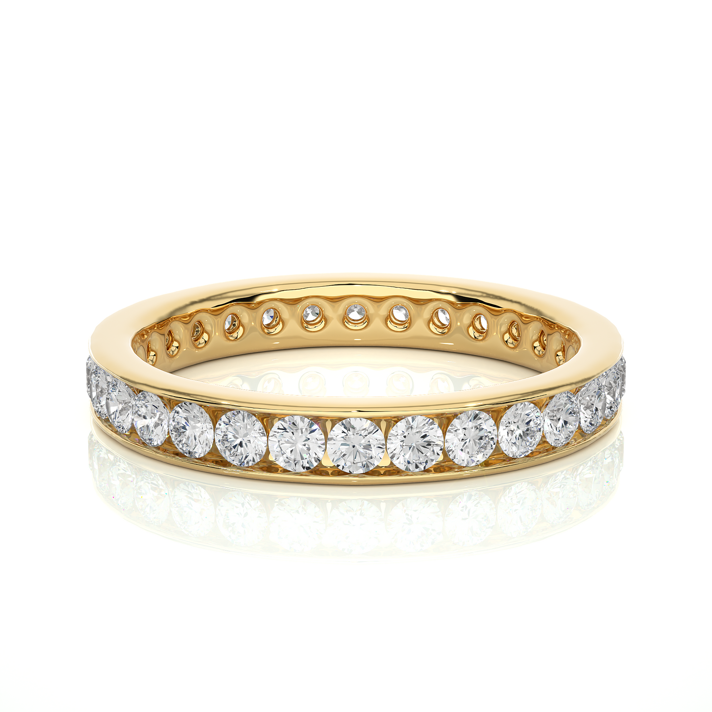 1.04 CT Round Shaped Classic Lab Grown/ Natural Diamond Eternity Band Ring Timeless Circle Of Sparkle - HIGHCARAT DIAMONDS