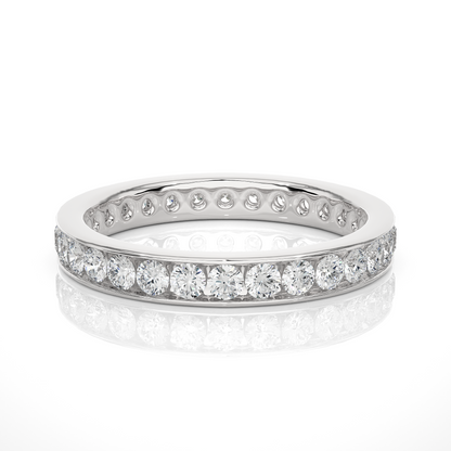 1.04 CT Round Shaped Classic Lab Grown/ Natural Diamond Eternity Band Ring Timeless Circle Of Sparkle - HIGHCARAT DIAMONDS