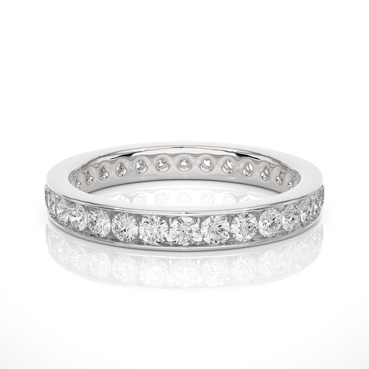 1.04 CT Round Shaped Classic Lab Grown/ Natural Diamond Eternity Band Ring Timeless Circle Of Sparkle