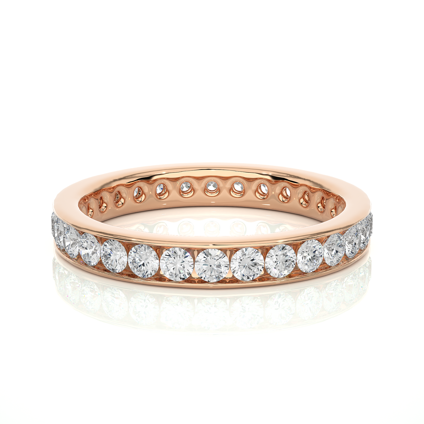 1.04 CT Round Shaped Classic Lab Grown/ Natural Diamond Eternity Band Ring Timeless Circle Of Sparkle - HIGHCARAT DIAMONDS