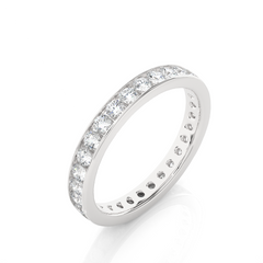 1.04 CT Round Shaped Classic Lab Grown/ Natural Diamond Eternity Band Ring Timeless Circle Of Sparkle - HIGHCARAT DIAMONDS