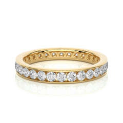 1.04 CT Round Shaped Classic Lab Grown/ Natural Diamond Eternity Band Ring Timeless Circle Of Sparkle - HIGHCARAT DIAMONDS