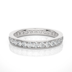 1.04 CT Round Shaped Classic Lab Grown/ Natural Diamond Eternity Band Ring Timeless Circle Of Sparkle - HIGHCARAT DIAMONDS