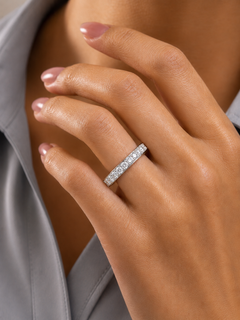 1.04 CT Round Shaped Classic Lab Grown/ Natural Diamond Eternity Band Ring Timeless Circle Of Sparkle - HIGHCARAT DIAMONDS