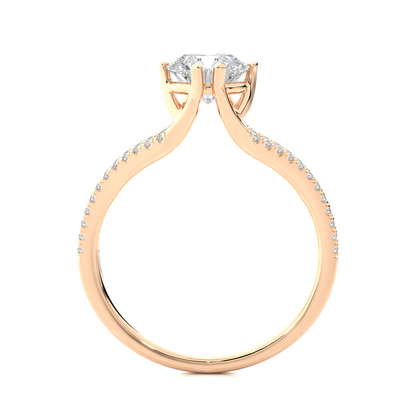 1.05 CT Colorless Round Shaped Lab Grown Diamond Ring, Accented  Engagement Ring For Her - HIGHCARAT DIAMONDS