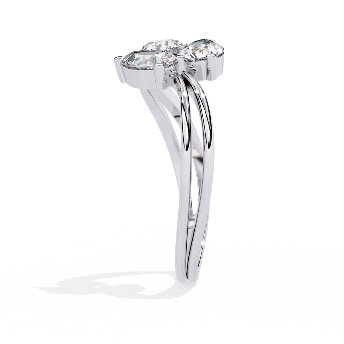 1.06CT Pear Cut Lab Grown Diamond Delicate Sparkling Three Stone Ring Gift For Her - HIGHCARAT DIAMONDS