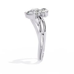1.06CT Pear Cut Lab Grown Diamond Delicate Sparkling Three Stone Ring Gift For Her - HIGHCARAT DIAMONDS