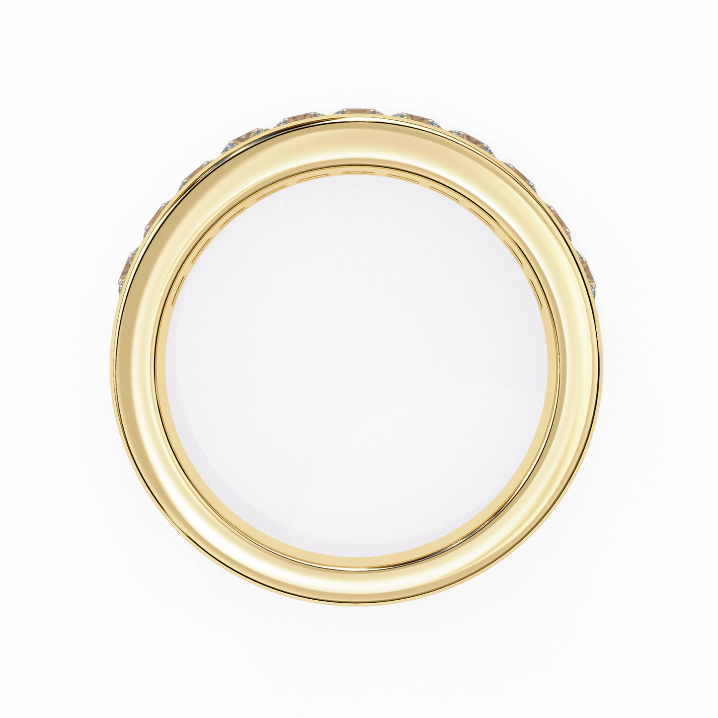 1.07Ct Princess Cut Diamond Half Eternity Bezel Set 18k Yellow Gold Sparkling Band Annivrasry Gift for Her - HIGHCARAT DIAMONDS