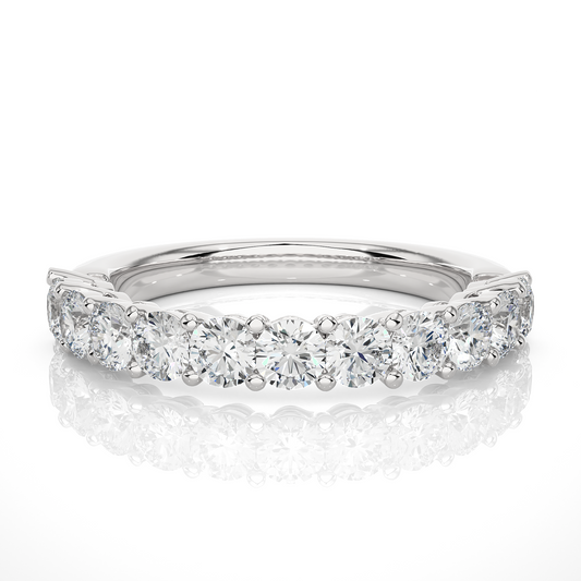1.10 CT Round Diamond Half Eternity Wedding Band For her Sparkling Timeless beauty - HIGHCARAT DIAMONDS