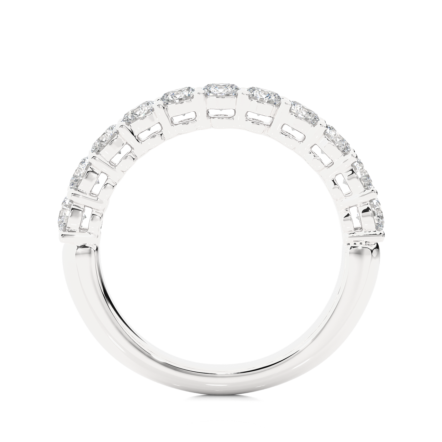 1.10 CT Round Diamond Half Eternity Wedding Band For her Sparkling Timeless beauty - HIGHCARAT DIAMONDS