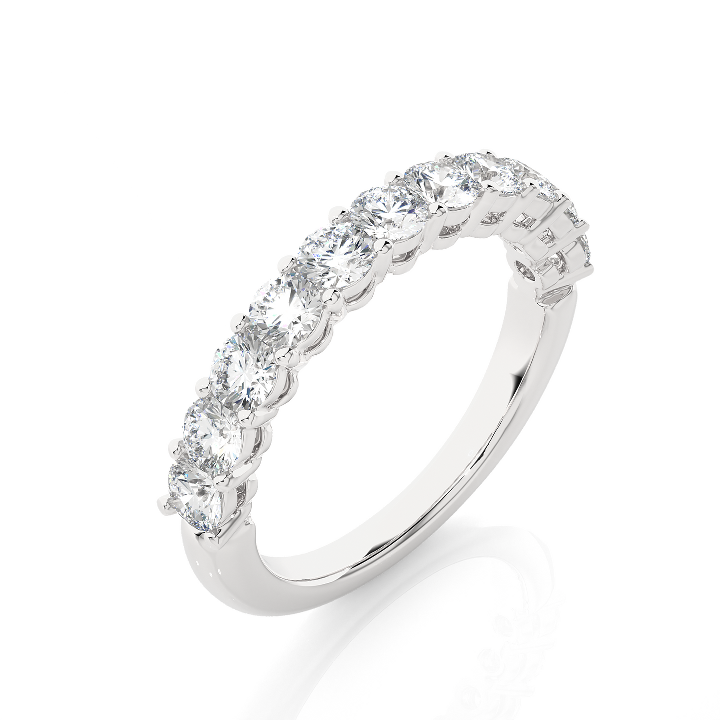 1.10 CT Round Diamond Half Eternity Wedding Band For her Sparkling Timeless beauty - HIGHCARAT DIAMONDS