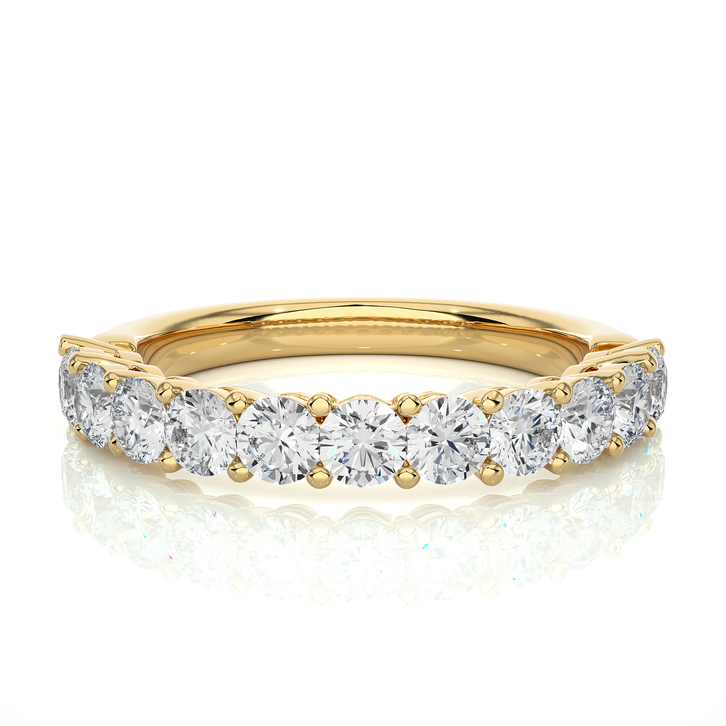1.10 CT Round Diamond Half Eternity Wedding Band For her Sparkling Timeless beauty - HIGHCARAT DIAMONDS