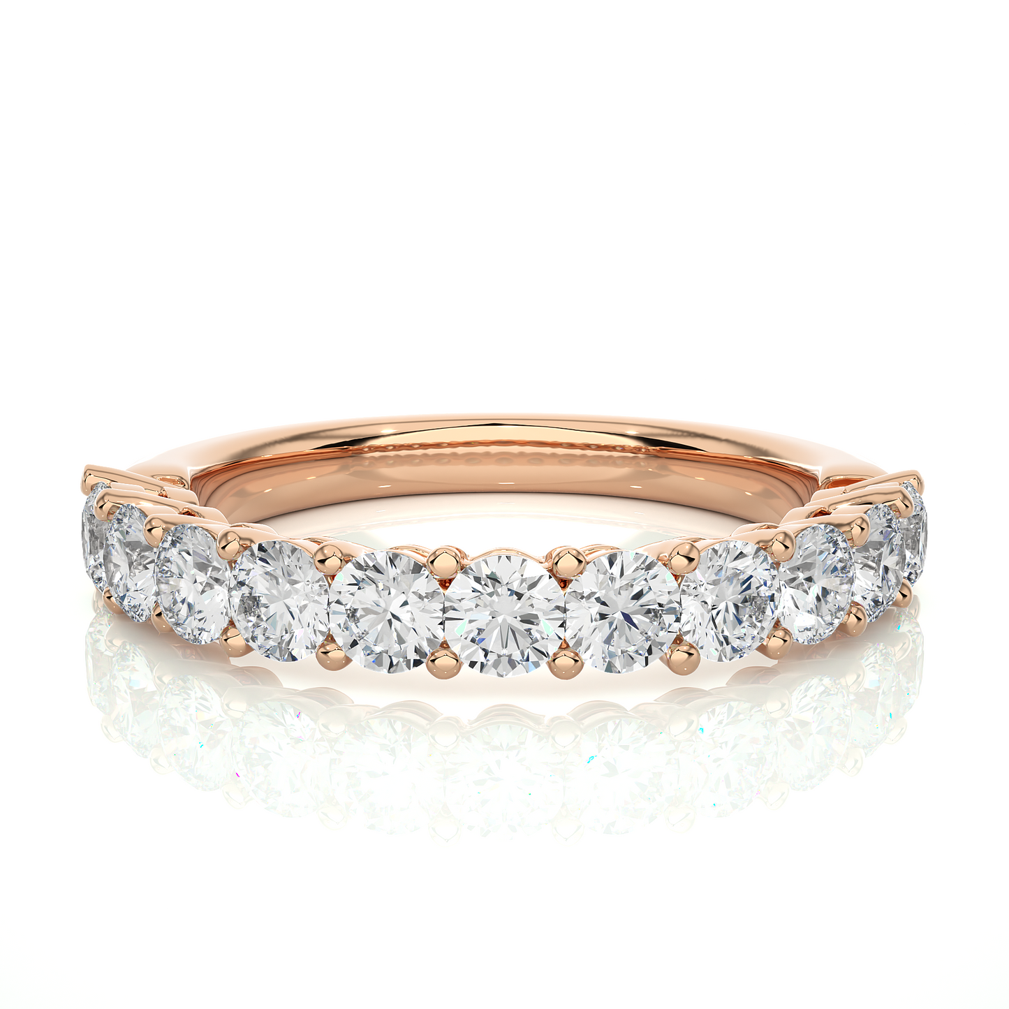 1.10 CT Round Diamond Half Eternity Wedding Band For her Sparkling Timeless beauty - HIGHCARAT DIAMONDS