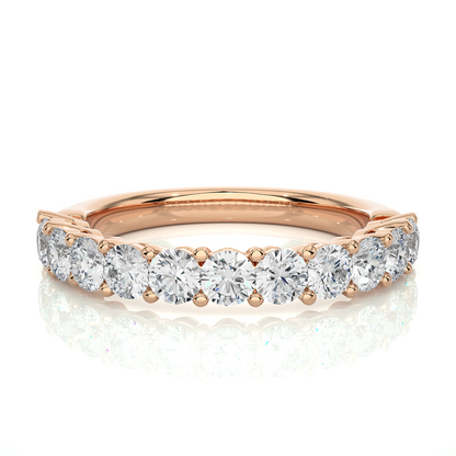 1.10 CT Round Diamond Half Eternity Wedding Band For her Sparkling Timeless beauty - HIGHCARAT DIAMONDS