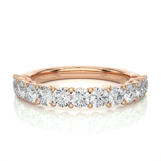 1.10 CT Round Diamond Half Eternity Wedding Band For her Sparkling Timeless beauty - HIGHCARAT DIAMONDS