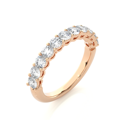 1.10 CT Round Diamond Half Eternity Wedding Band For her Sparkling Timeless beauty - HIGHCARAT DIAMONDS