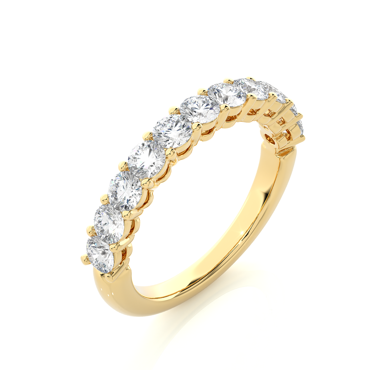 1.10 CT Round Diamond Half Eternity Wedding Band For her Sparkling Timeless beauty - HIGHCARAT DIAMONDS