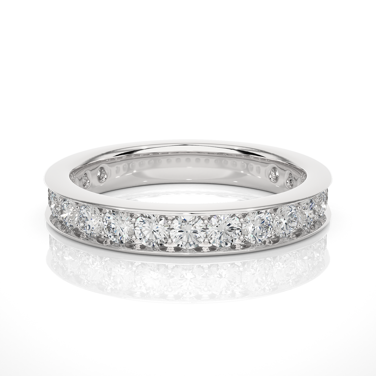 1.12 CT Minimalist Stackable Band Ring Elegant Everyday Jewelry With Round Labgrown Diamond - HIGHCARAT DIAMONDS