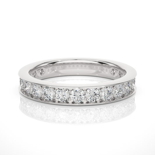 1.12 CT Minimalist Stackable Band Ring Elegant Everyday Jewelry With Round Labgrown Diamond - HIGHCARAT DIAMONDS