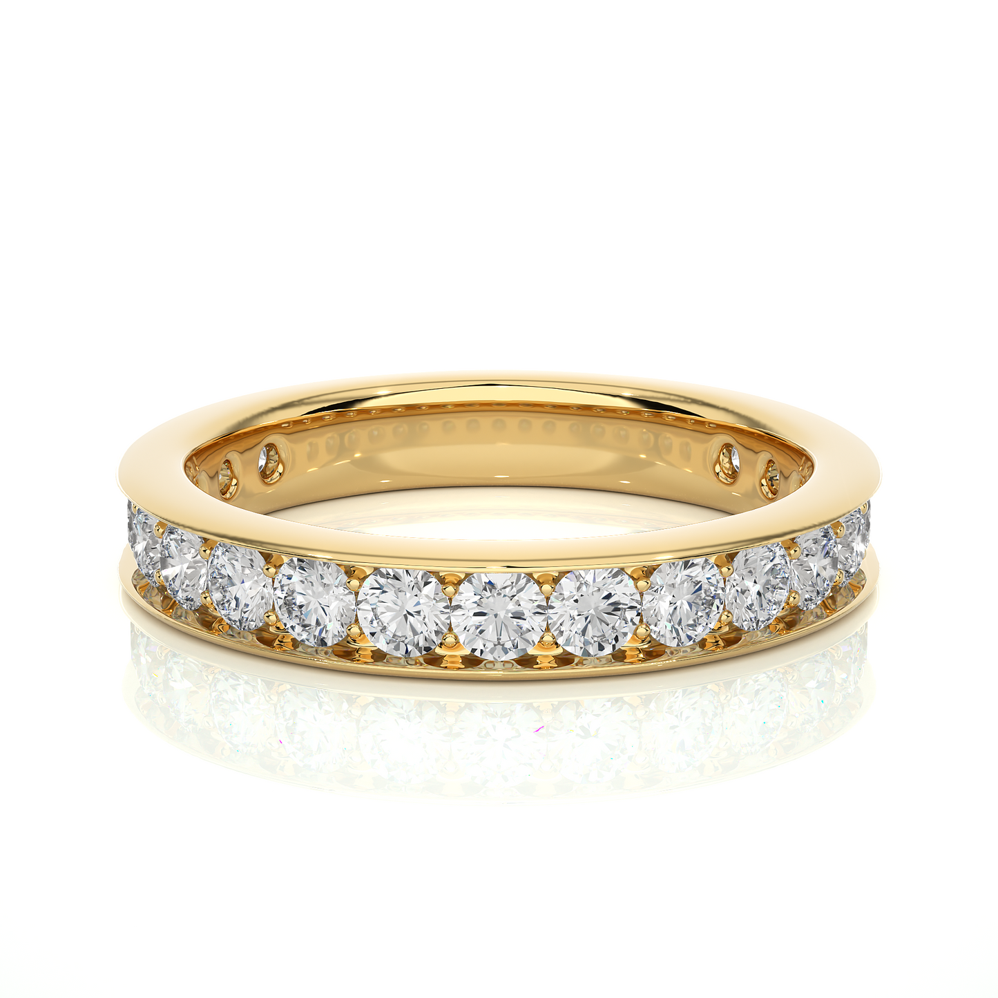 1.12 CT Minimalist Stackable Band Ring Elegant Everyday Jewelry With Round Labgrown Diamond - HIGHCARAT DIAMONDS