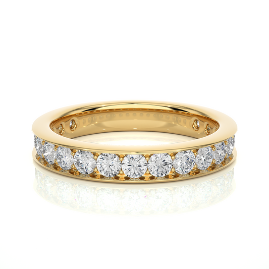 1.12 CT Minimalist Stackable Band Ring Elegant Everyday Jewelry With Round Labgrown Diamond - HIGHCARAT DIAMONDS