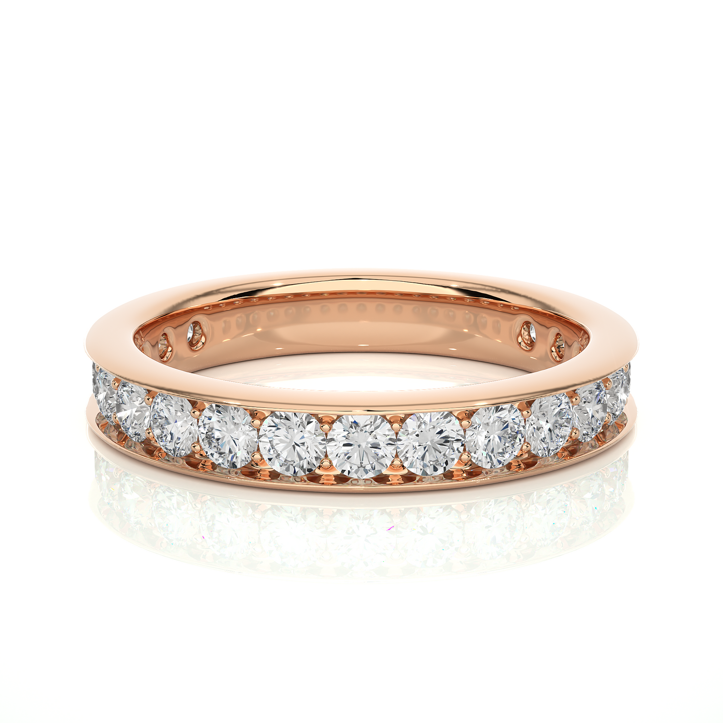 1.12 CT Minimalist Stackable Band Ring Elegant Everyday Jewelry With Round Labgrown Diamond - HIGHCARAT DIAMONDS