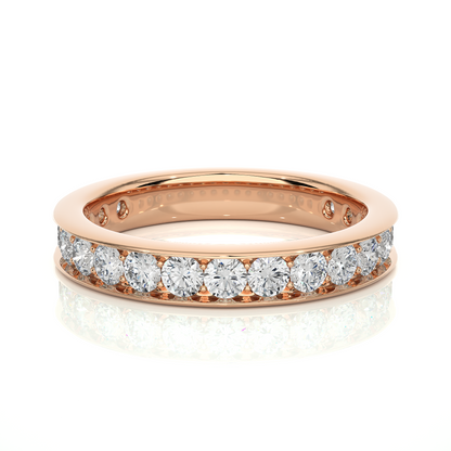 1.12 CT Minimalist Stackable Band Ring Elegant Everyday Jewelry With Round Labgrown Diamond - HIGHCARAT DIAMONDS