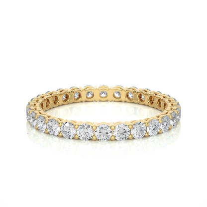 1.12 Carat Round Shaped Lab Grown Diamond & Natural 10k Solid Gold  Eternity Band Ring For Women's - HIGHCARAT DIAMONDS