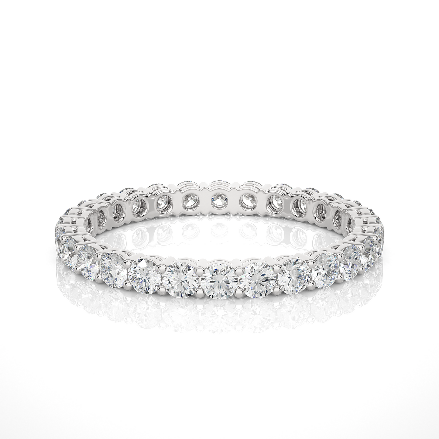 1.12 Carat Round Shaped Lab Grown Diamond & Natural 10k Solid Gold  Eternity Band Ring For Women's - HIGHCARAT DIAMONDS