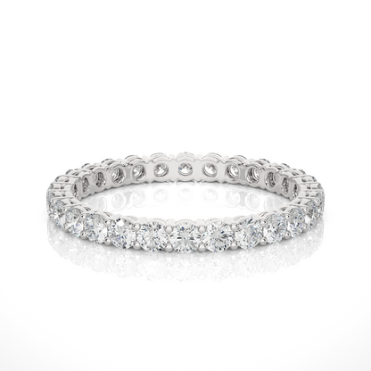 1.12 Carat Round Shaped Lab Grown Diamond & Natural 10k Solid Gold  Eternity Band Ring For Women's - HIGHCARAT DIAMONDS